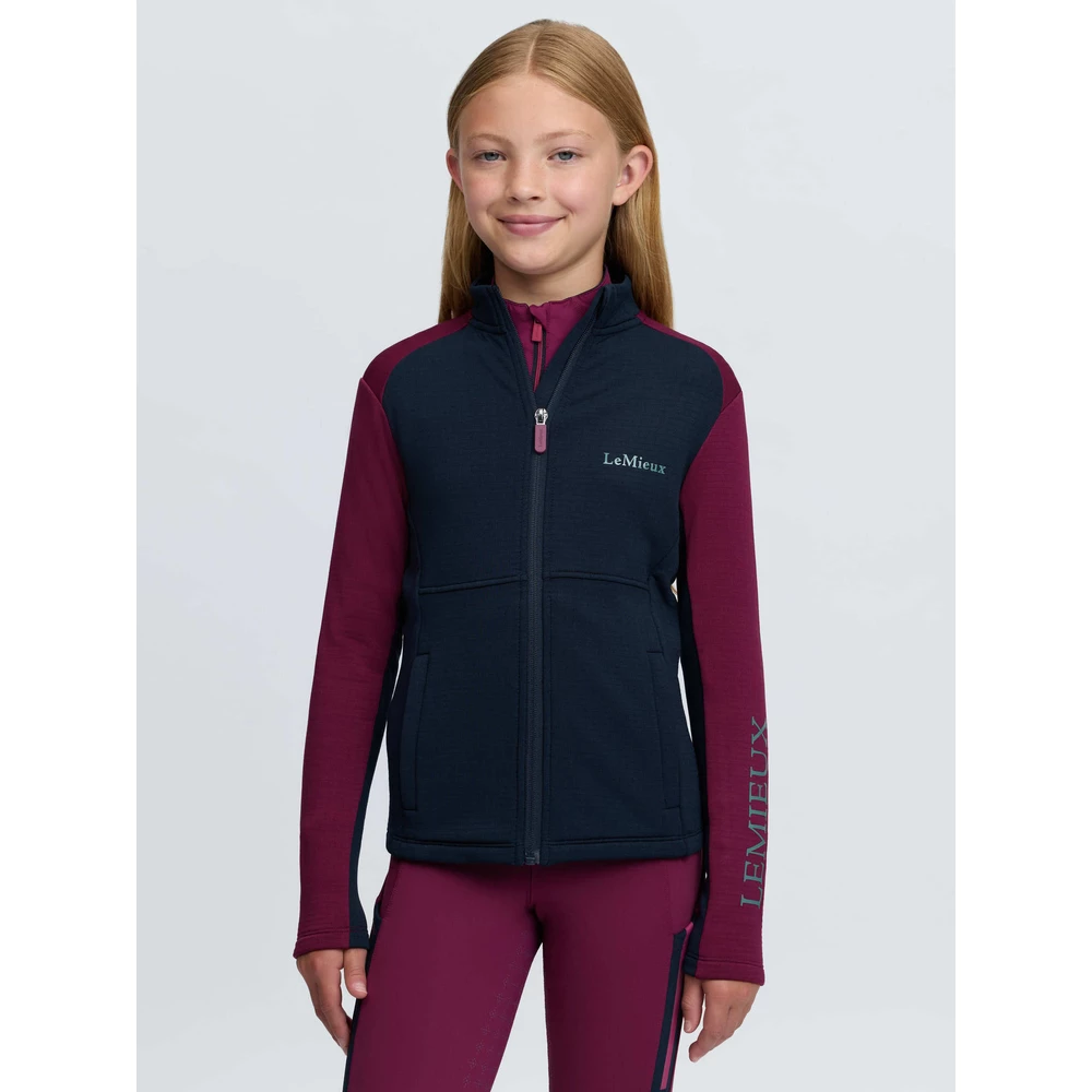 LeMieux Young Rider Bethany Zip Through Mid Layer  - Blackberry in Blackberry