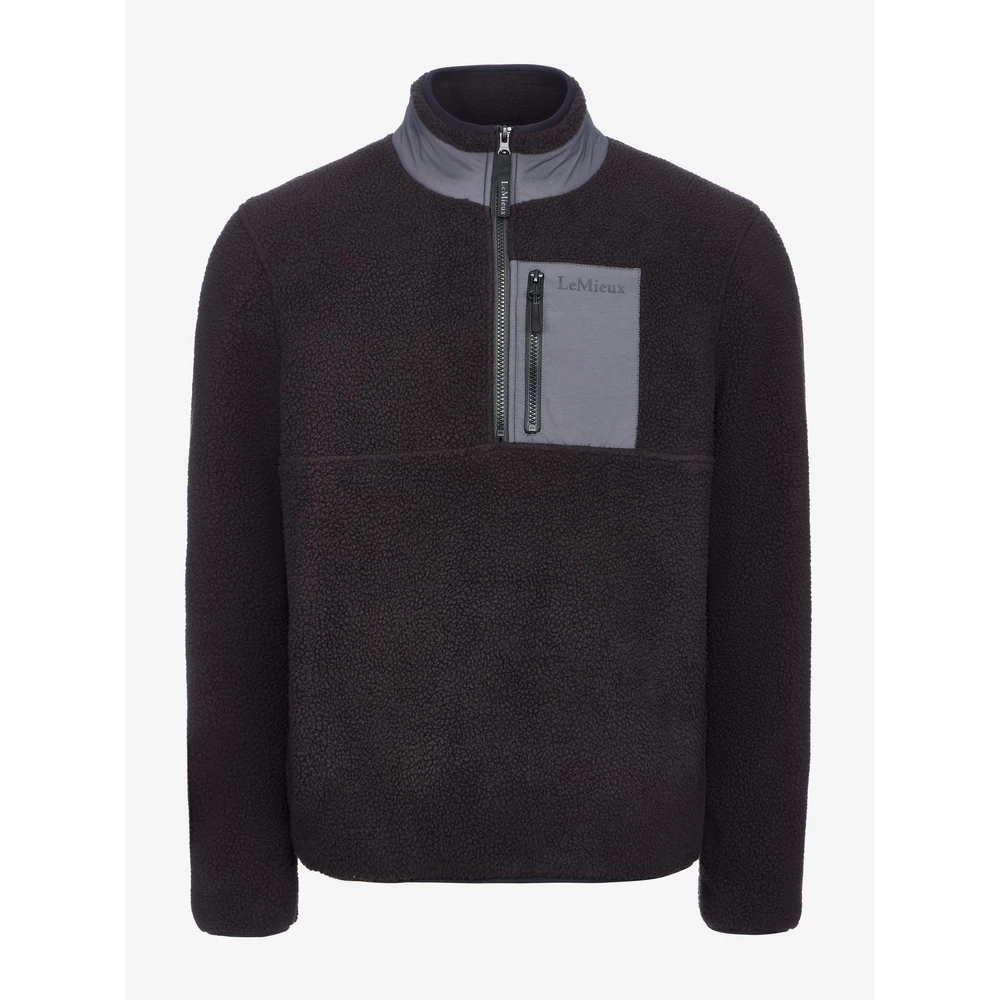 LeMieux Mens Borg Half Zip Sweat  - Black in Black