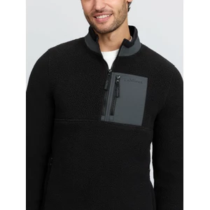 LeMieux Mens Borg Half Zip Sweat  - Black in Black