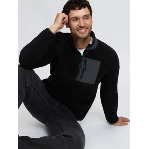 LeMieux Mens Borg Half Zip Sweat  - Black in Black