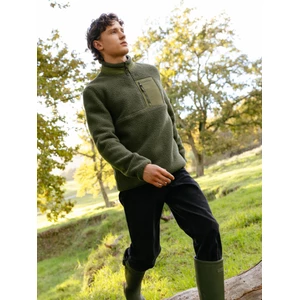 LeMieux Mens Borg Half Zip Sweat  - Olive 