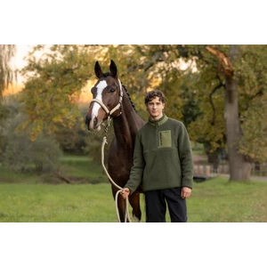 LeMieux Mens Borg Half Zip Sweat  - Olive in Olive