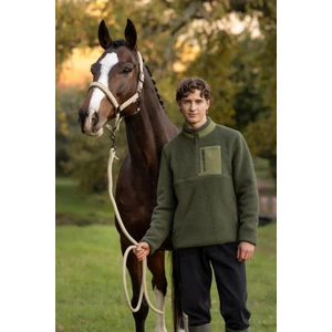 LeMieux Mens Borg Half Zip Sweat  - Olive in Olive