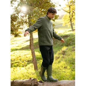 LeMieux Mens Borg Half Zip Sweat  - Olive in Olive