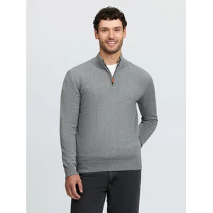 LeMieux Mens Quarter Zip Knit  - Grey 