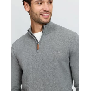LeMieux Mens Quarter Zip Knit  - Grey in Grey