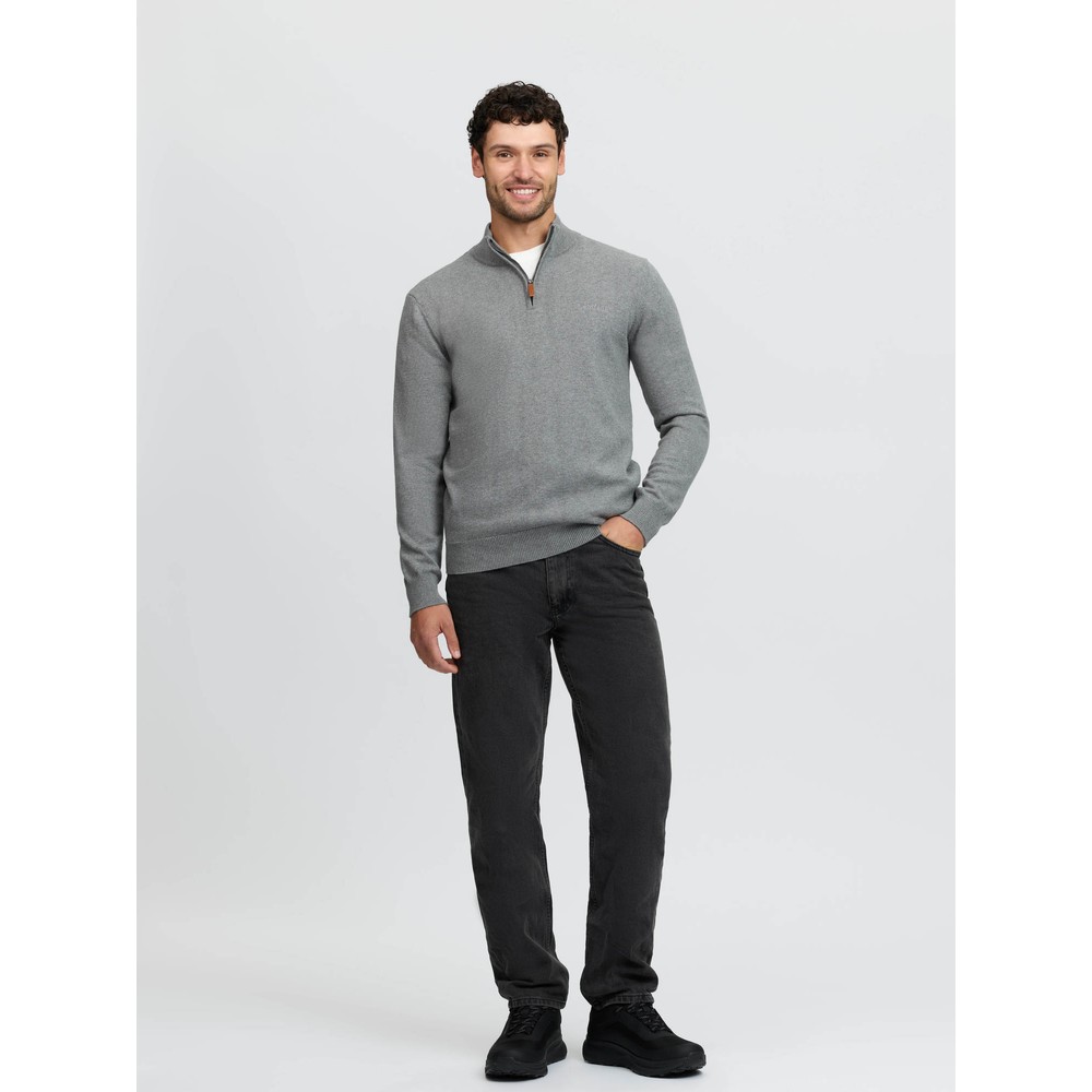 LeMieux Mens Quarter Zip Knit  - Grey 