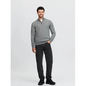 LeMieux Mens Quarter Zip Knit  - Grey in Grey