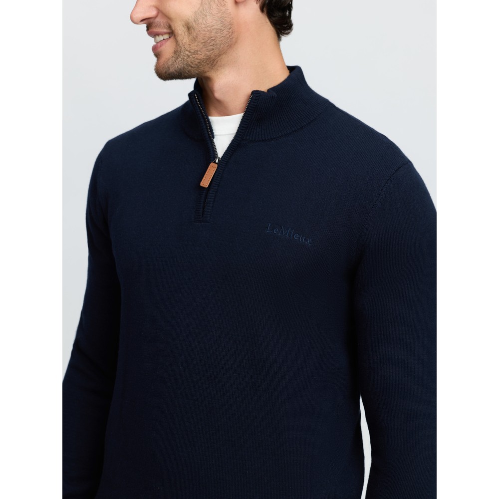 LeMieux Mens Quarter Zip Knit - Navy