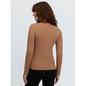 LeMieux Carla Cable V-Neck Knit Jumper - Caramel in Caramel