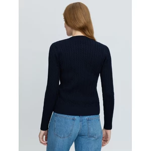 LeMieux Carla Cable V-Neck Knit Jumper - Navy in Navy