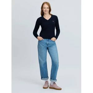 LeMieux Carla Cable V-Neck Knit Jumper - Navy in Navy