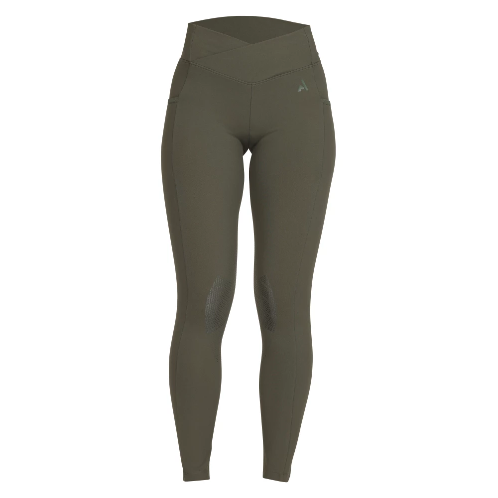 Aubrion React Crossover Riding Tights - Khaki in Khaki