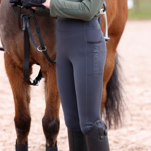 Aubrion React Winter Riding Tights- Young Rider - Charcoal in Charcoal