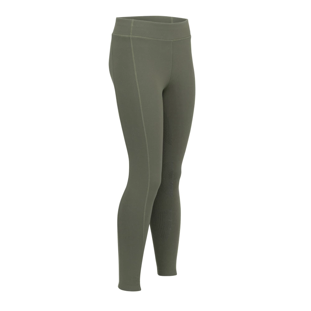 Aubrion React Winter Riding Tights- Young Rider - Khaki in Khaki