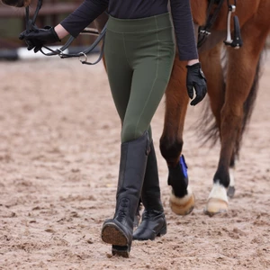 Aubrion React Winter Riding Tights- Young Rider - Khaki in Khaki