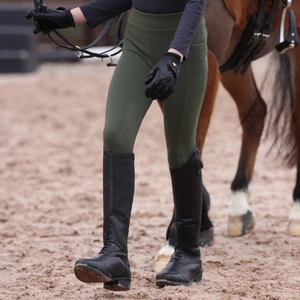 Aubrion React Winter Riding Tights- Young Rider - Khaki in Khaki