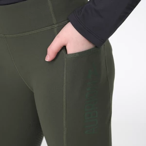 Aubrion React Winter Riding Tights- Young Rider - Khaki in Khaki