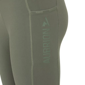 Aubrion React Winter Riding Tights- Young Rider - Khaki in Khaki