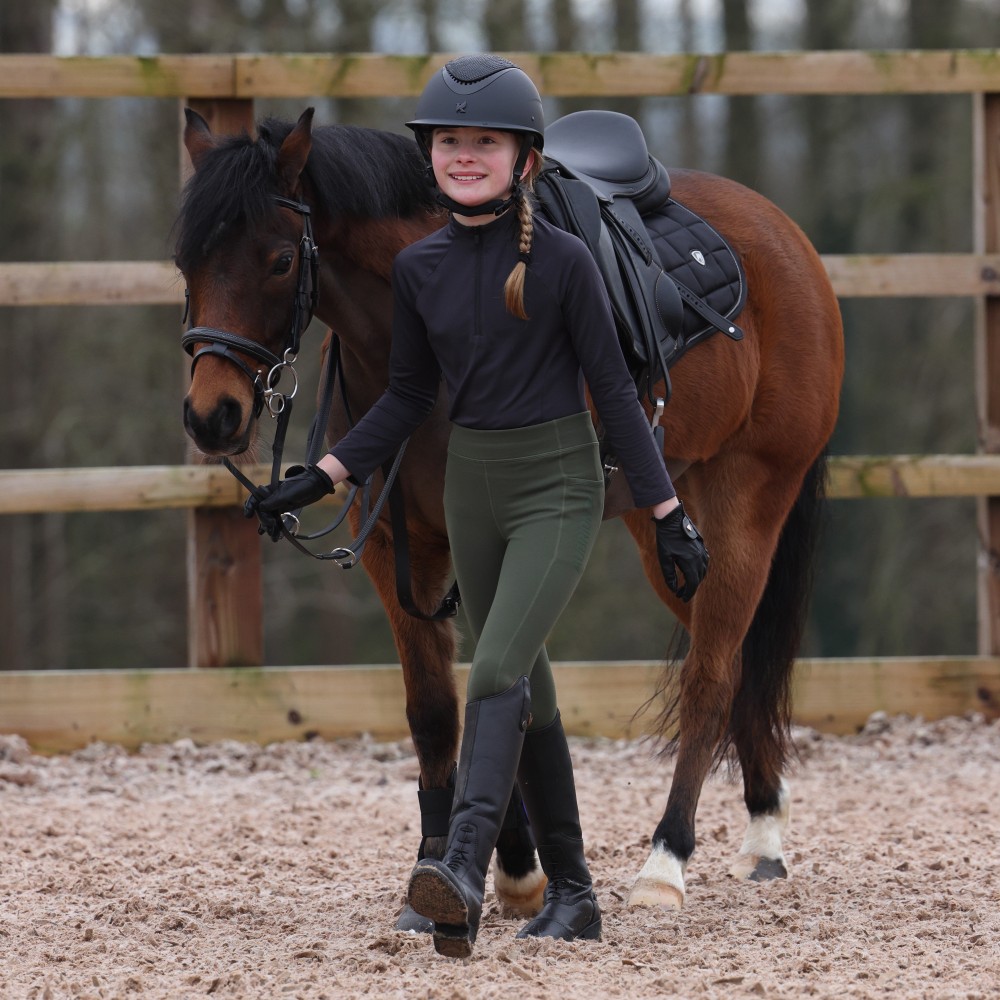 Aubrion React Winter Base Layer - Young Rider - Charcoal 