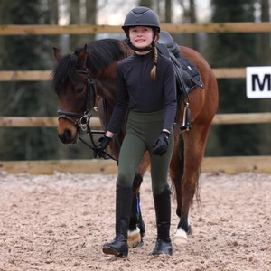 Aubrion React Winter Base Layer - Young Rider - Charcoal in Charcoal