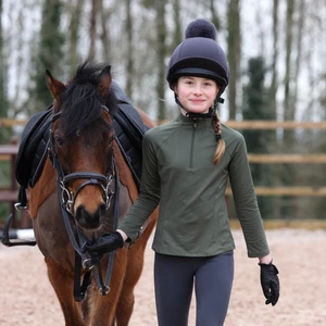 Aubrion React Winter Base Layer - Young Rider - Khaki in Khaki