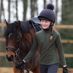 Aubrion React Winter Base Layer - Young Rider - Khaki in Khaki