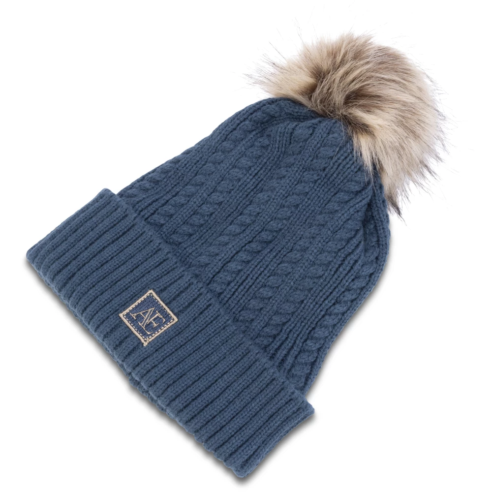 Aubrion Equestrian Knit Hat - Estate Blue in Estate Blue