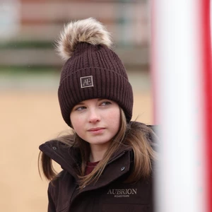 Aubrion Equestrian Knit Hat - Espresso in Espresso