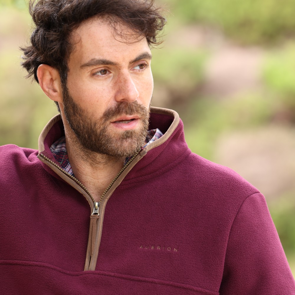 Aubrion Original Half Zip Fleece - Gents - Maroon 