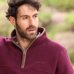 Aubrion Original Half Zip Fleece - Gents - Maroon 