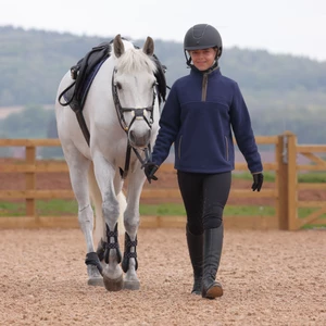 Aubrion Original Half Zip Fleece - Young Rider - Navy in Navy