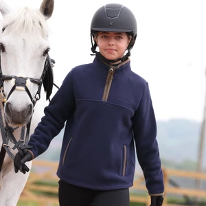 Aubrion Original Half Zip Fleece - Young Rider - Navy in Navy