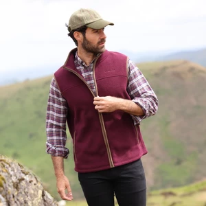 Aubrion Original Fleece Gilet - Maroon in Maroon