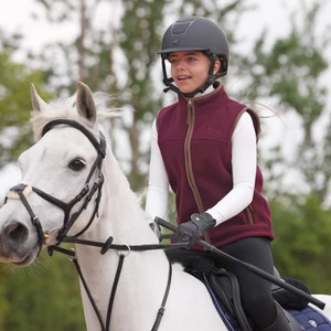 Aubrion Original Fleece Gilet - Young Rider - Maroon in Maroon