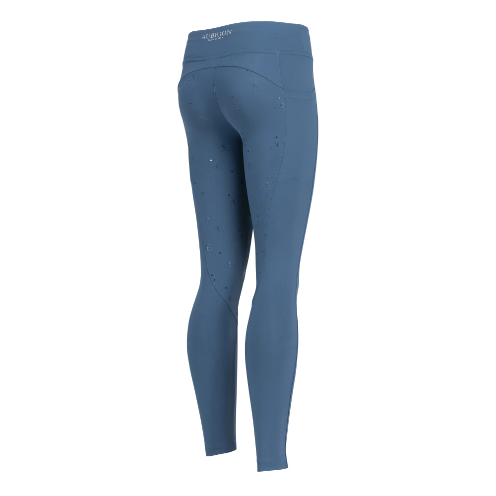 Aubrion Equestrian Riding Winter Tights - Young Rider - Estate Blue in Estate Blue