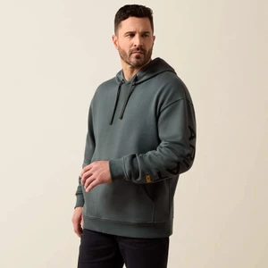 Ariat Men's Rebar Workman Graphic Hoodie - Steel Green/Black in Steel Green/Black