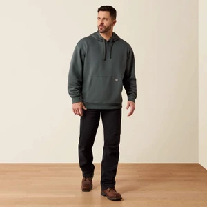 Ariat Men's Rebar Workman Graphic Hoodie - Steel Green/Black in Steel Green/Black