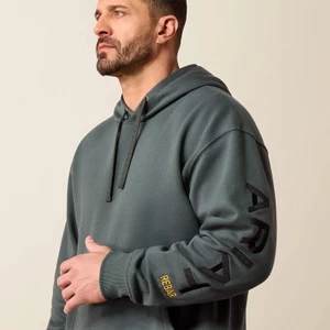 Ariat Men's Rebar Workman Graphic Hoodie - Steel Green/Black in Steel Green/Black