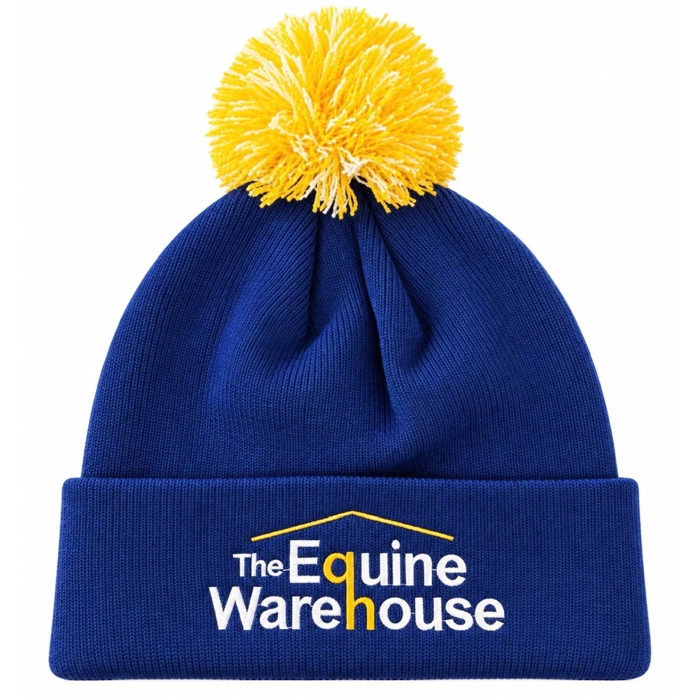 The Equine Warehouse Pom Pom Beanie Navy/Gold in Navy
