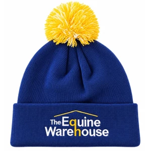 The Equine Warehouse Pom Pom Beanie Navy/Gold in Navy