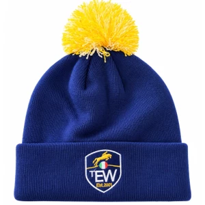 The Equine Warehouse Pom Pom Beanie Navy/Gold 