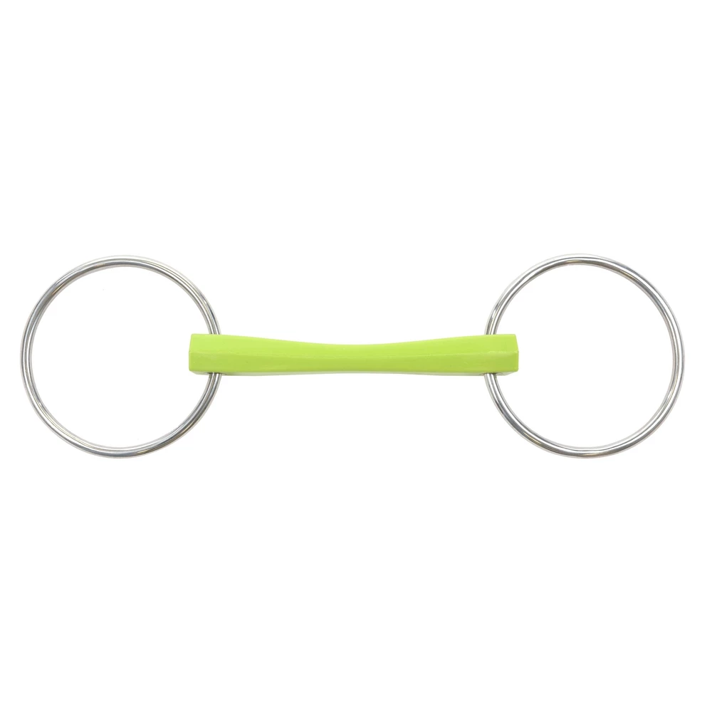 Zilco 90mm Ring Snaffle Soft Flexi Mullen in Lime Green