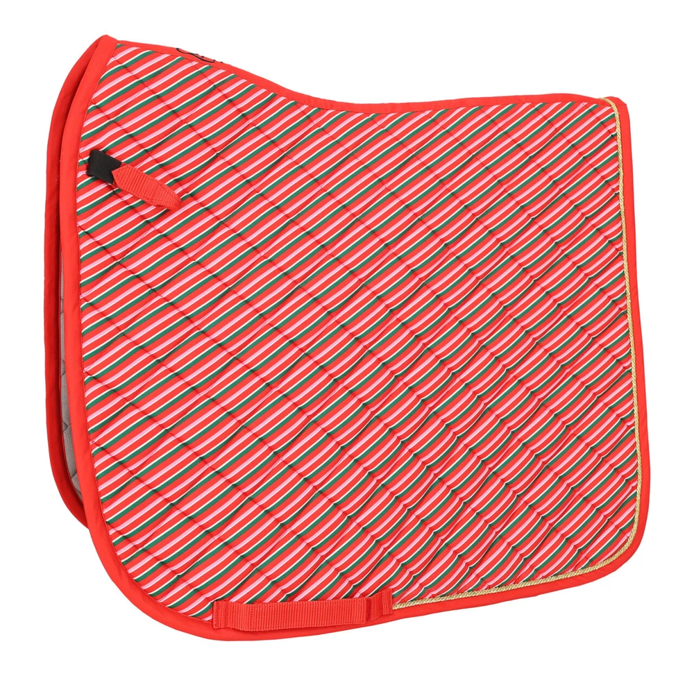 QHP Saddle pad Christmas - Jolly Stripe in Jolly Stripe