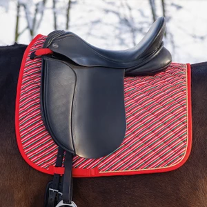 QHP Saddle pad Christmas - Jolly Stripe in Jolly Stripe