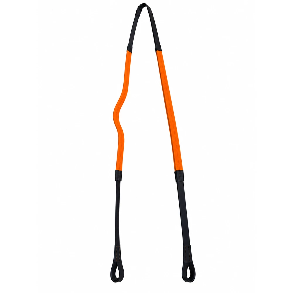 Blenheim Looped Reins - Havana/Orange in Havana/Orange