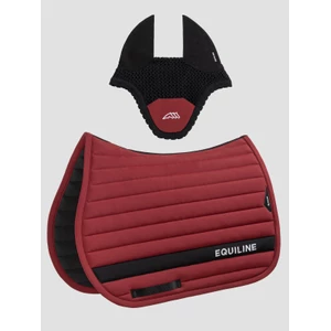 Equiline Kit Tech-Stripe Saddle Cloth+Ear Net - Alpine Plum in Alpine Plum