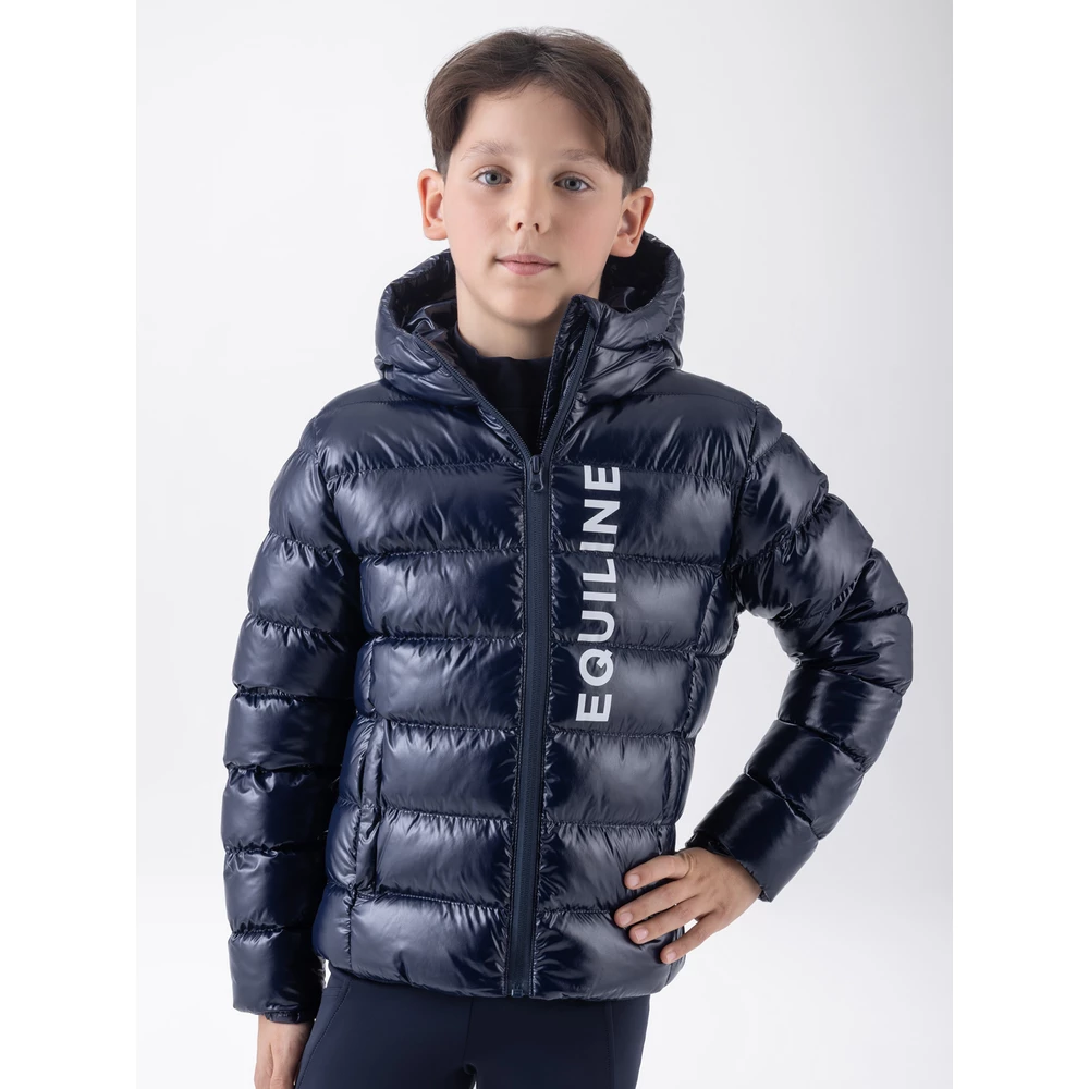 Equiline Junior Padded Bomber - Blue in Blue