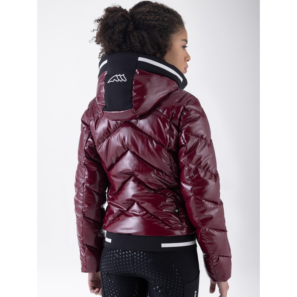 Equiline Women'S Glossy Padded Bomber Jacket - Alpine Plum 