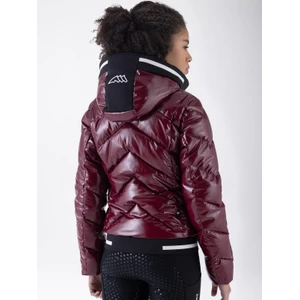 Equiline Women'S Glossy Padded Bomber Jacket - Alpine Plum in Alpine Plum